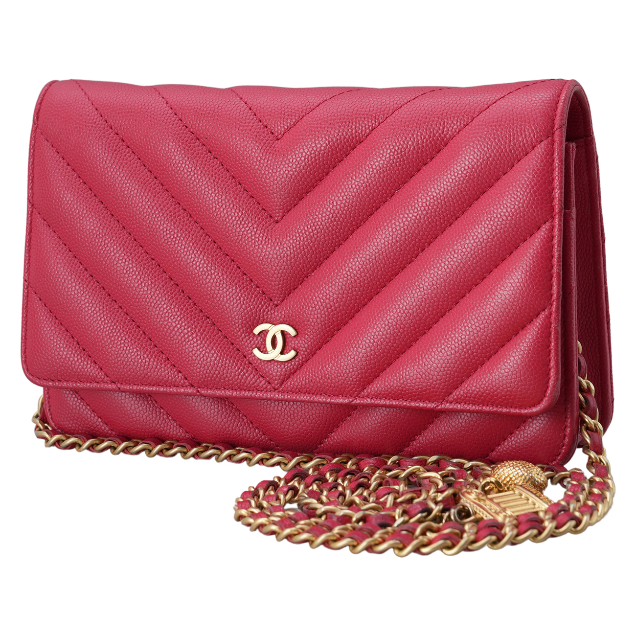 CHANEL(USED)샤넬 시즌 캐비어 쉐브론 클래식 WOC