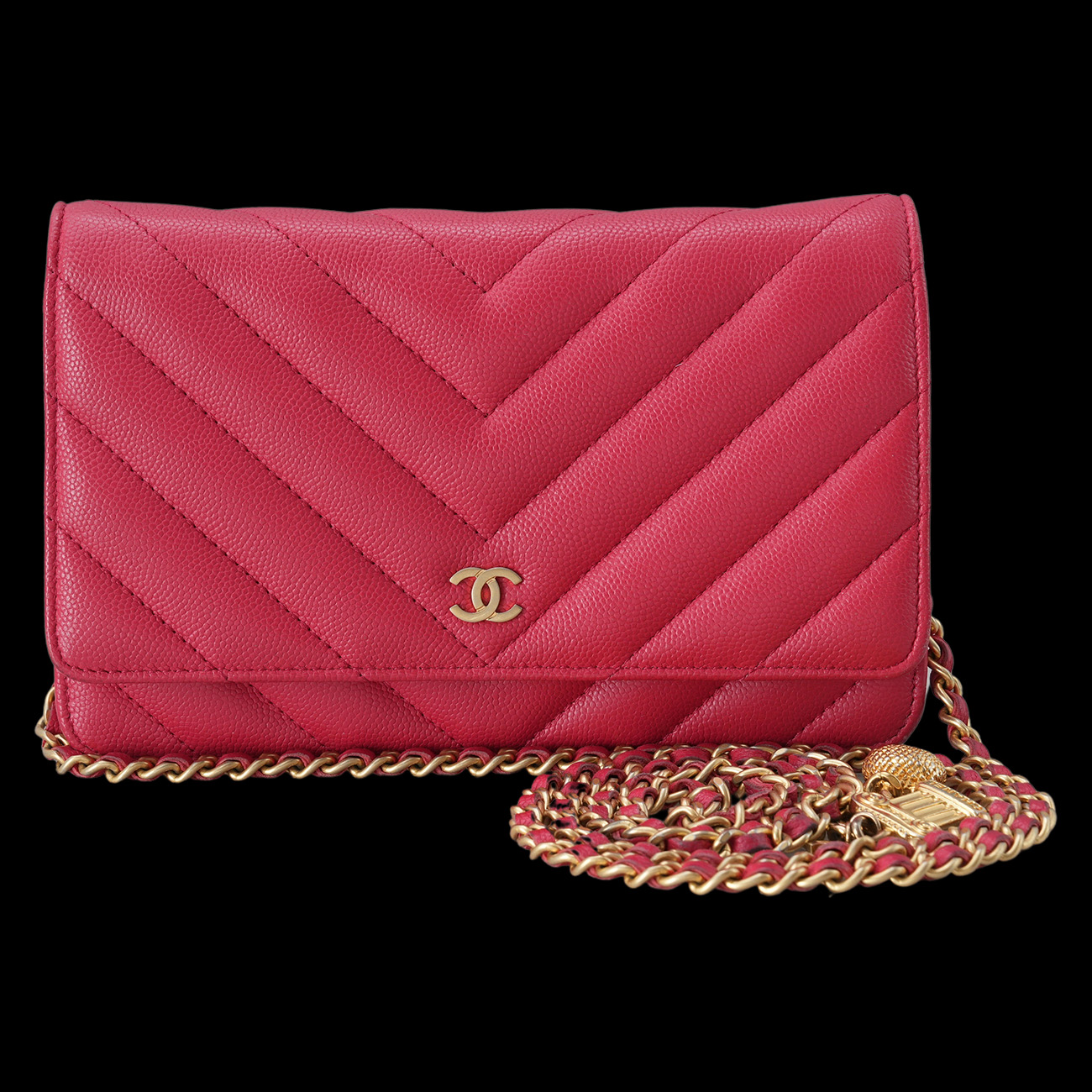 CHANEL(USED)샤넬 시즌 캐비어 쉐브론 클래식 WOC