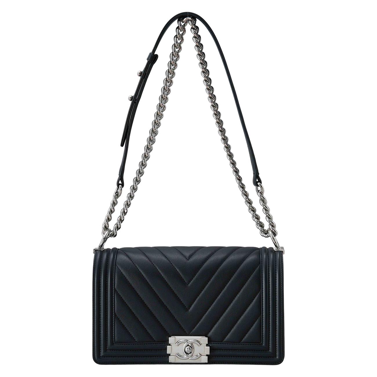 CHANEL(USED)샤넬 쉐브론 보이샤넬 미듐 플랩백
