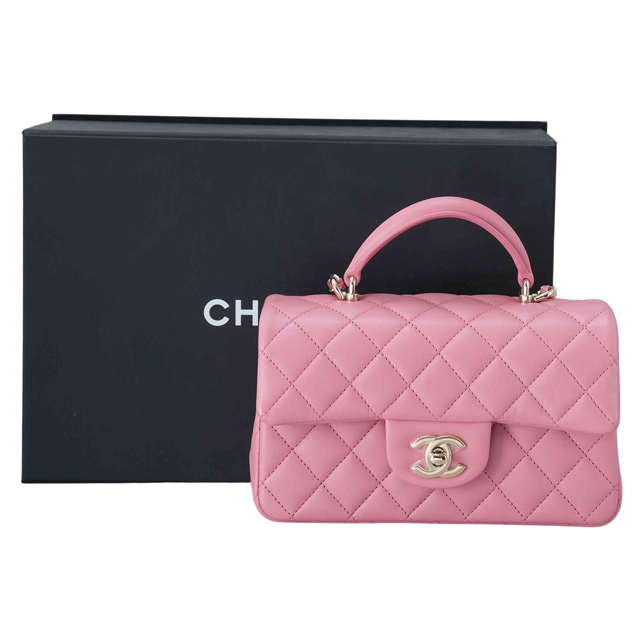 CHANEL(USED)샤넬 AS2431 뉴미니 탑핸들백