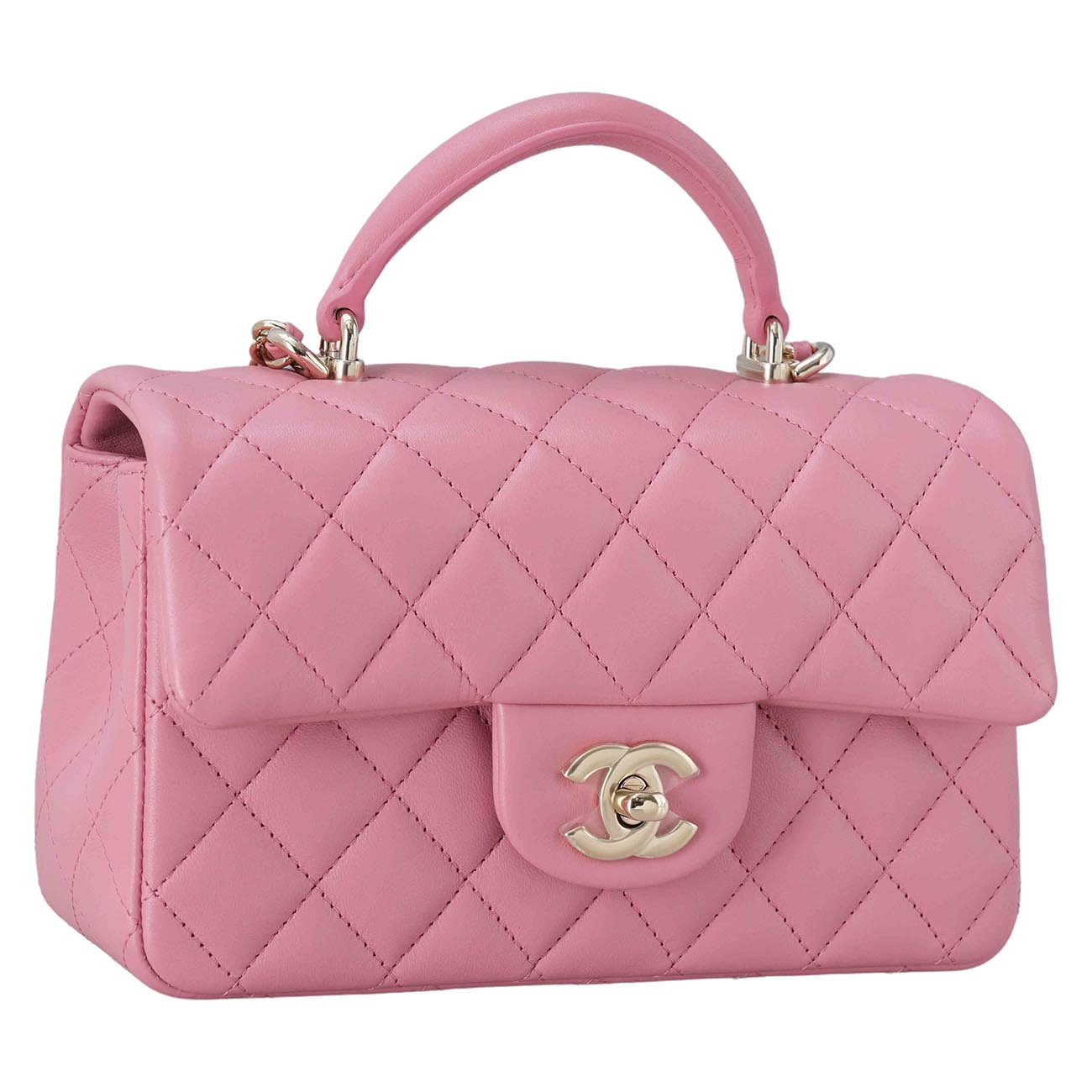 CHANEL(USED)샤넬 AS2431 뉴미니 탑핸들백