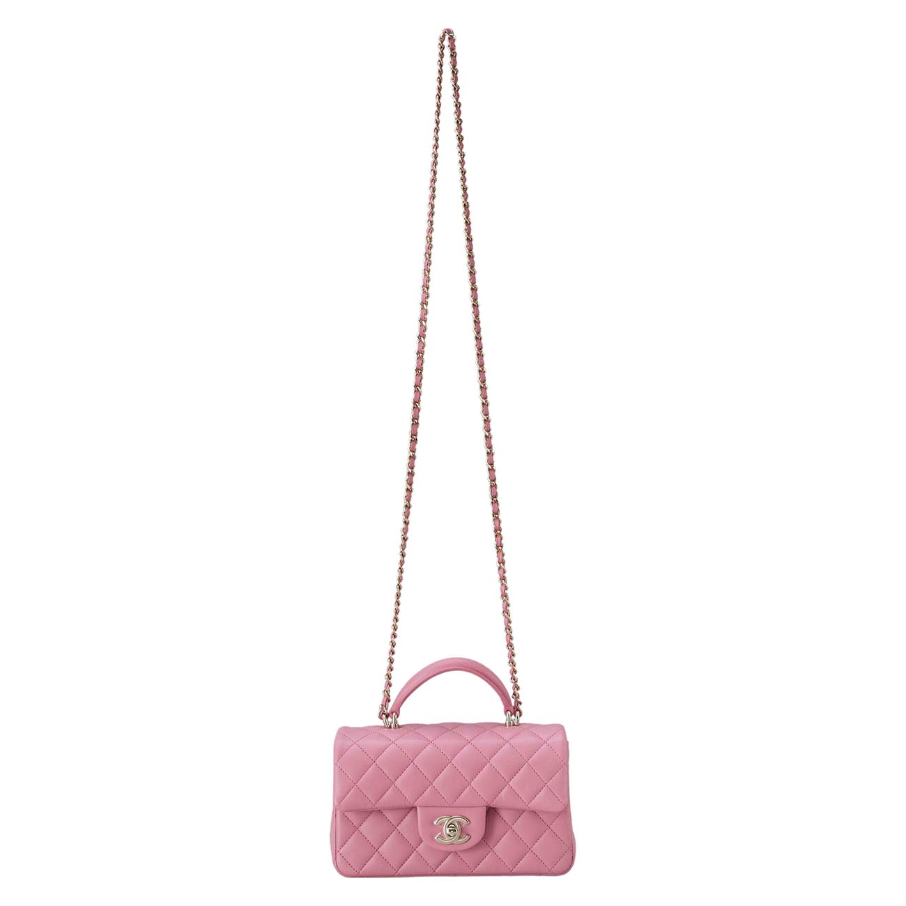 CHANEL(USED)샤넬 AS2431 뉴미니 탑핸들백