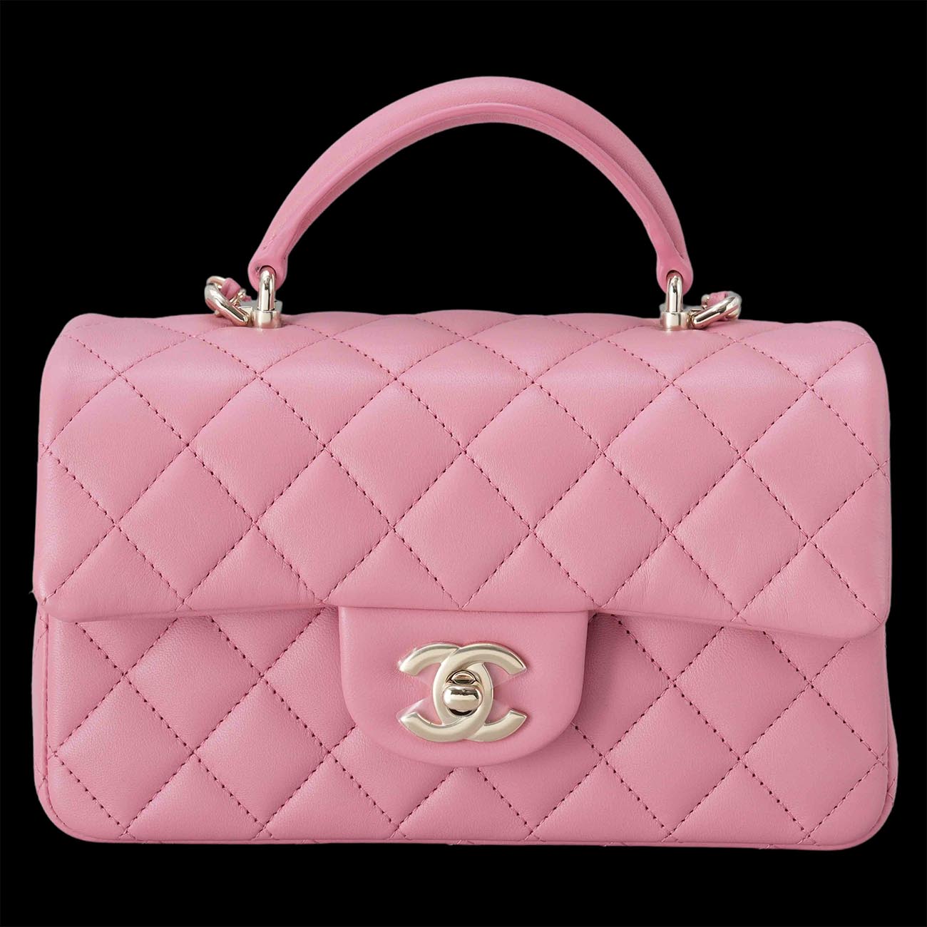 CHANEL(USED)샤넬 AS2431 뉴미니 탑핸들백