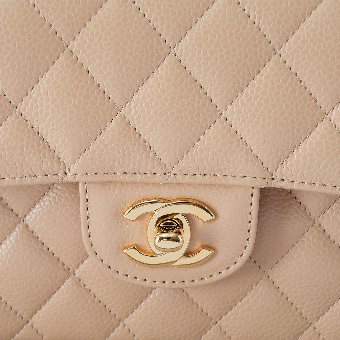 CHANEL(USED)샤넬 클래식 캐비어 스몰 플랩백 베이지