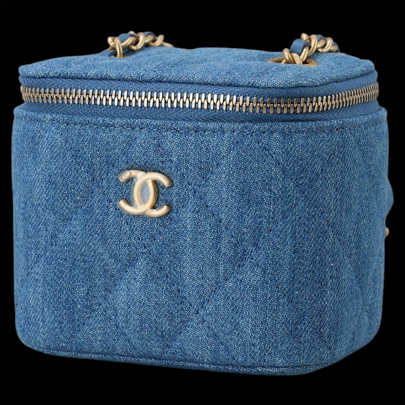 CHANEL(USED)샤넬 AP1447 정사각 데님 베니티 골든볼 체인백