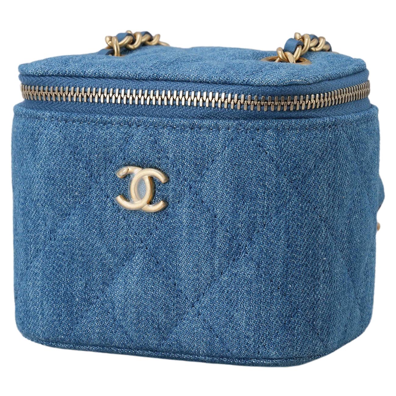 CHANEL(USED)샤넬 AP1447 정사각 데님 베니티 골든볼 체인백