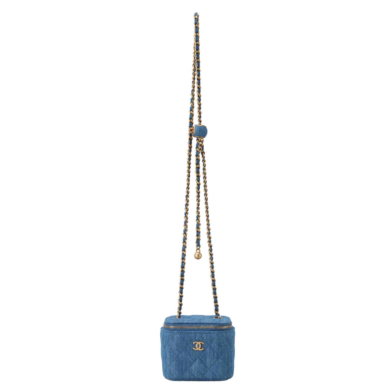 CHANEL(USED)샤넬 AP1447 정사각 데님 베니티 골든볼 체인백