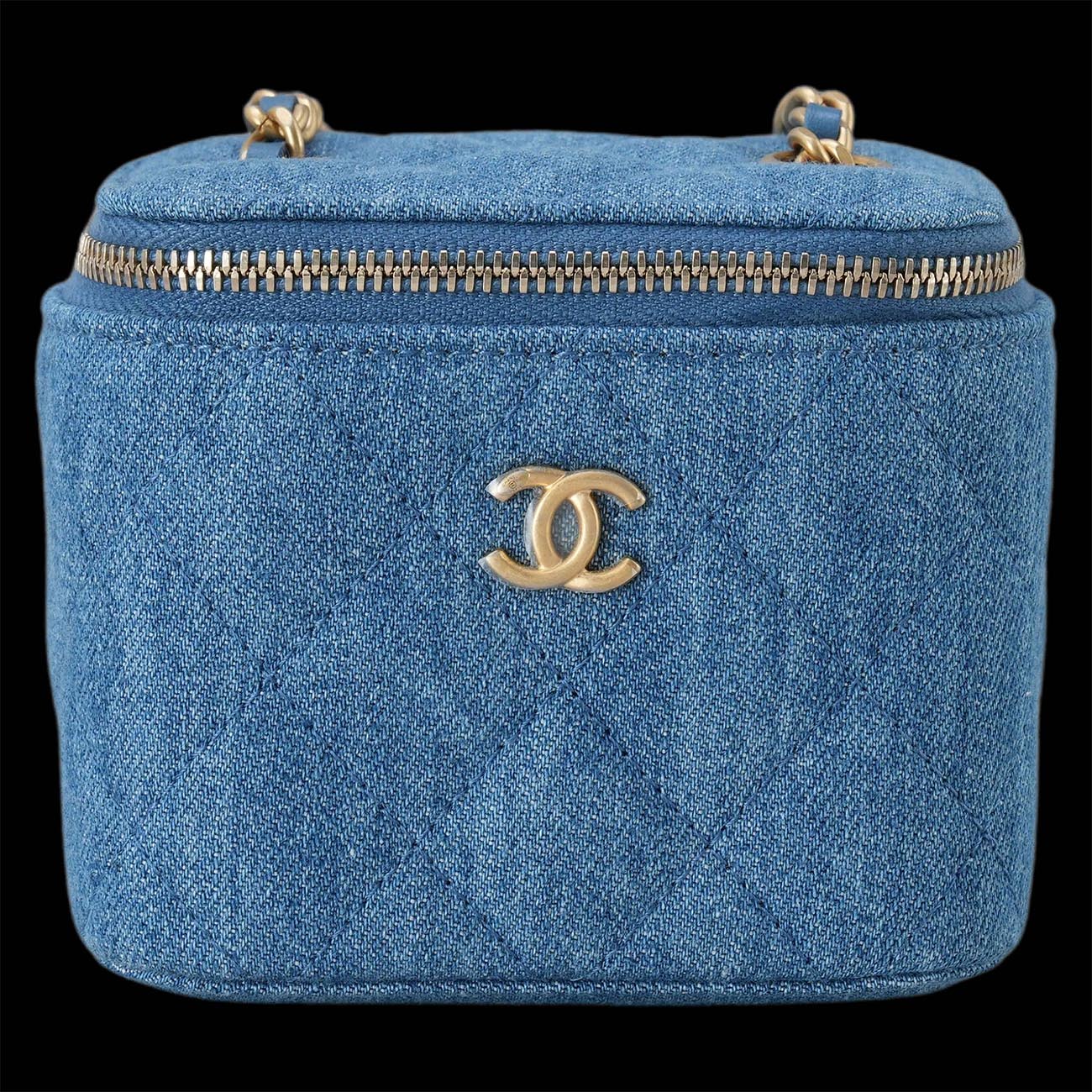 CHANEL(USED)샤넬 AP1447 정사각 데님 베니티 골든볼 체인백