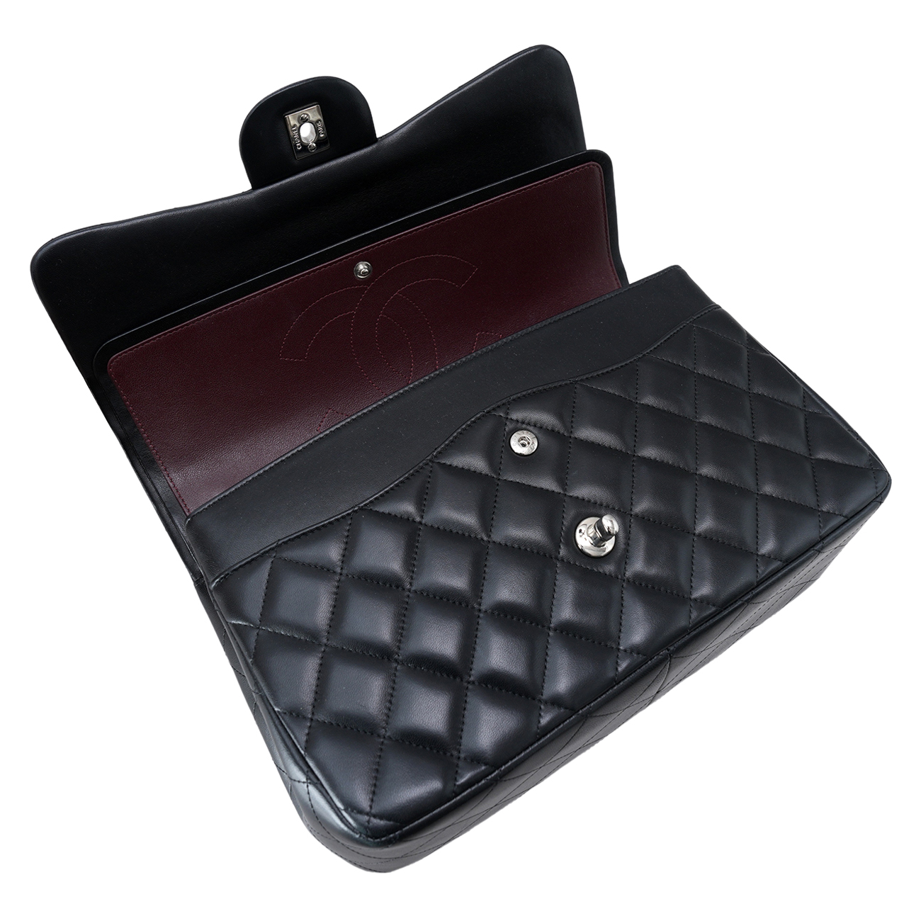 CHANEL(USED)샤넬 클래식 램스킨 라지 블랙 은장