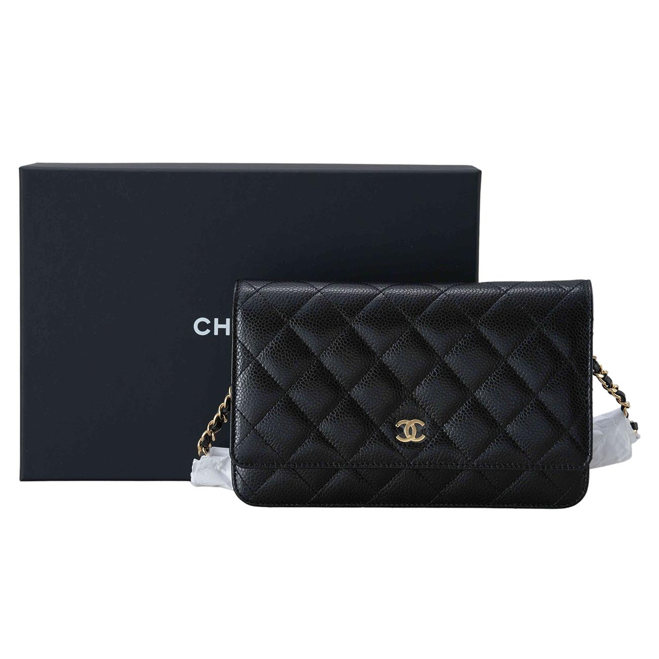 CHANEL(USED)샤넬 클래식 캐비어 WOC 금장
