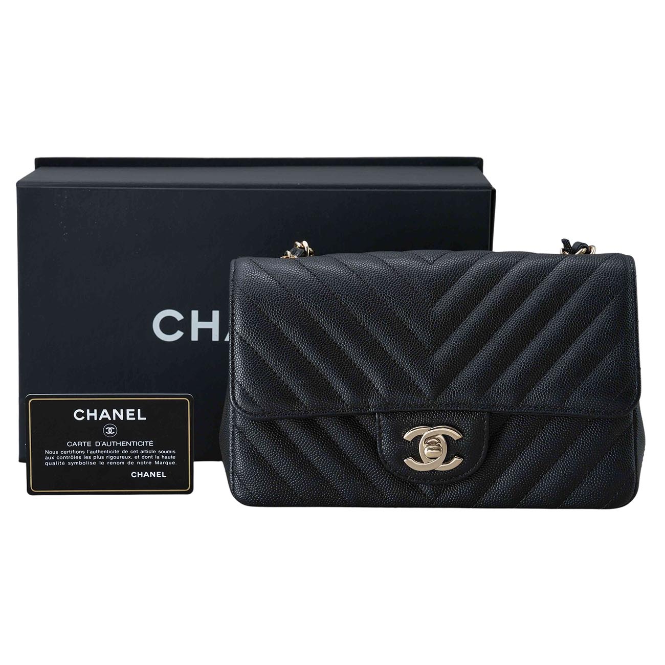 CHANEL(USED)샤넬 캐비어 쉐브론 뉴미니 플랩백