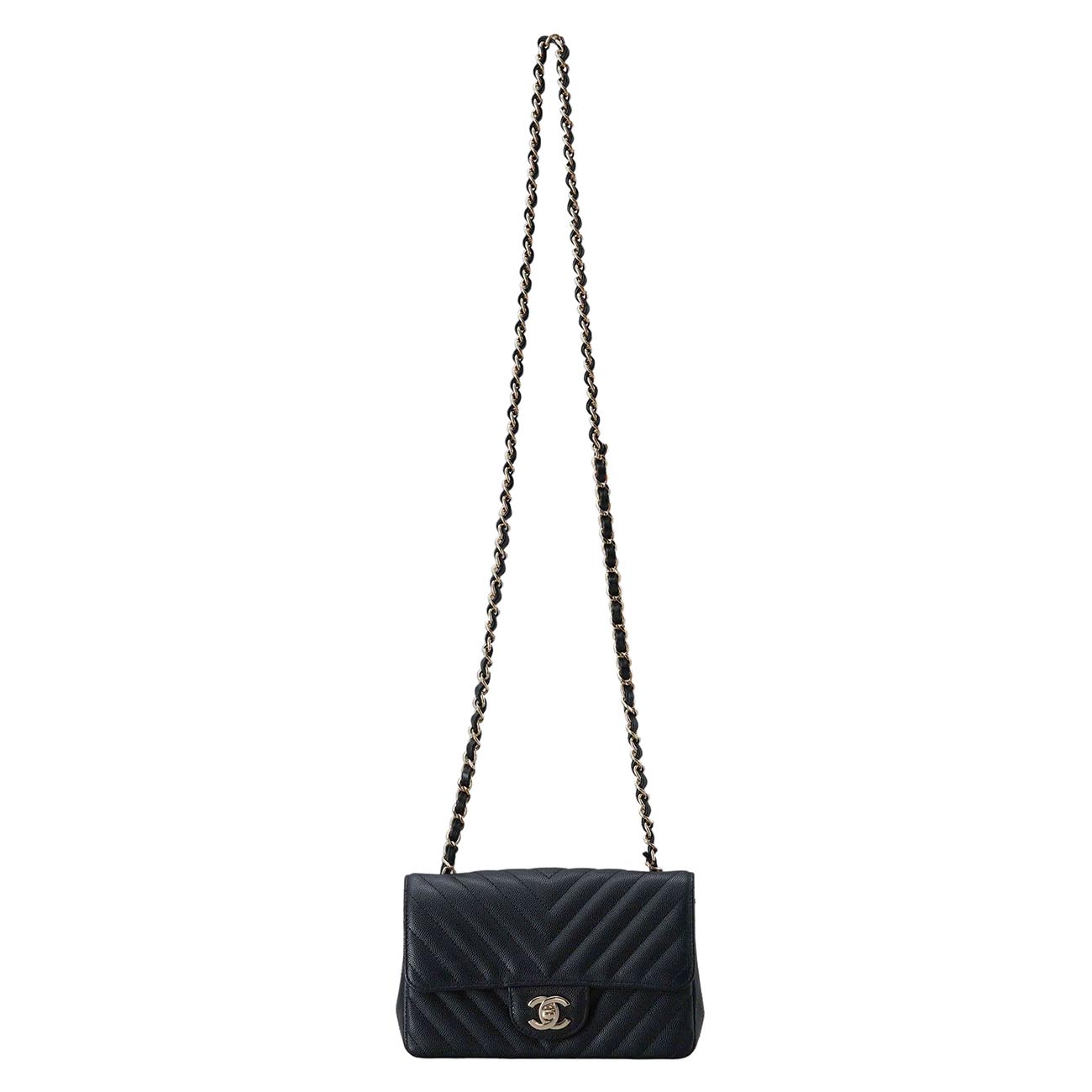 CHANEL(USED)샤넬 캐비어 쉐브론 뉴미니 플랩백