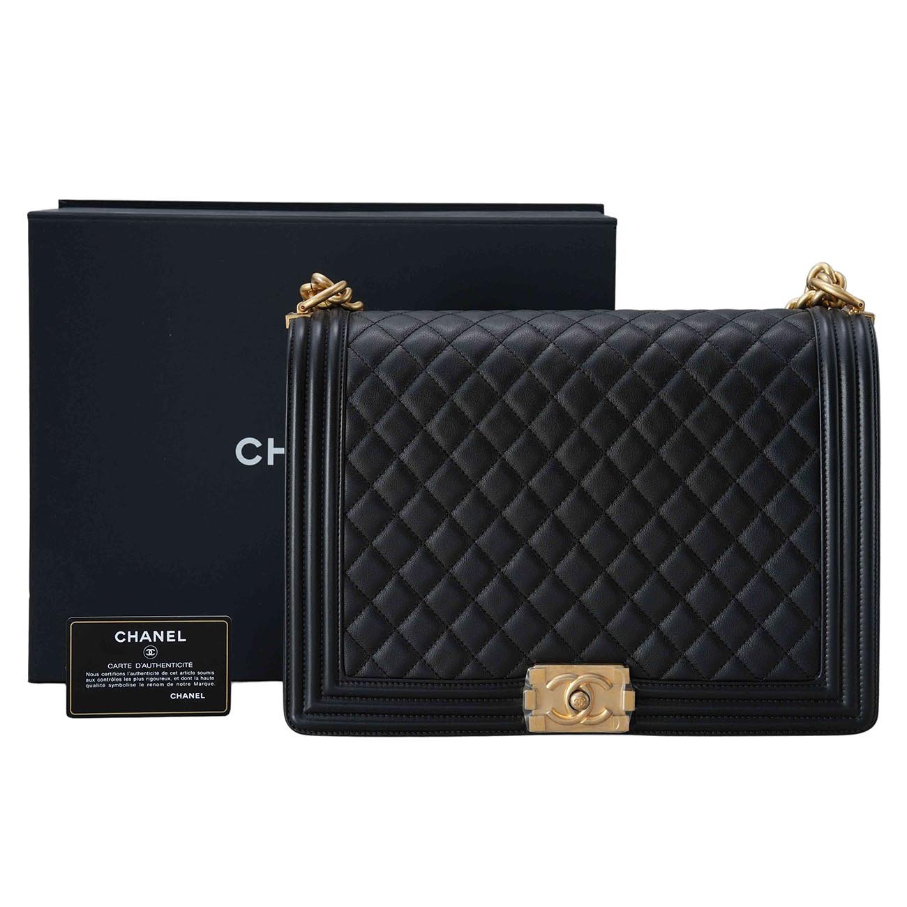 CHANEL(USED)샤넬 램스킨 보이샤넬 라지 플랩백