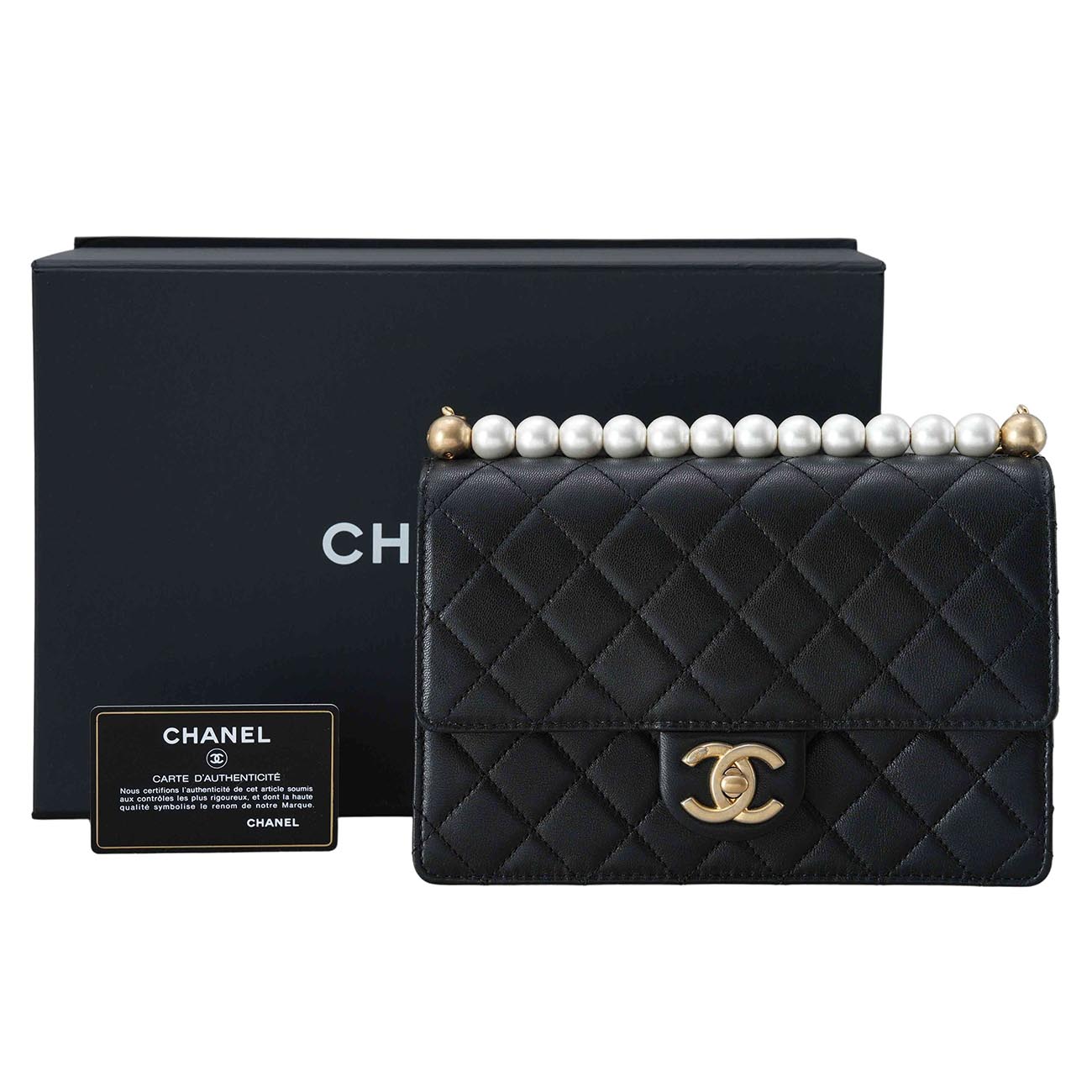 CHANEL(USED)샤넬 AS0585 시즌 진주 탑 펄 체인 플랩백