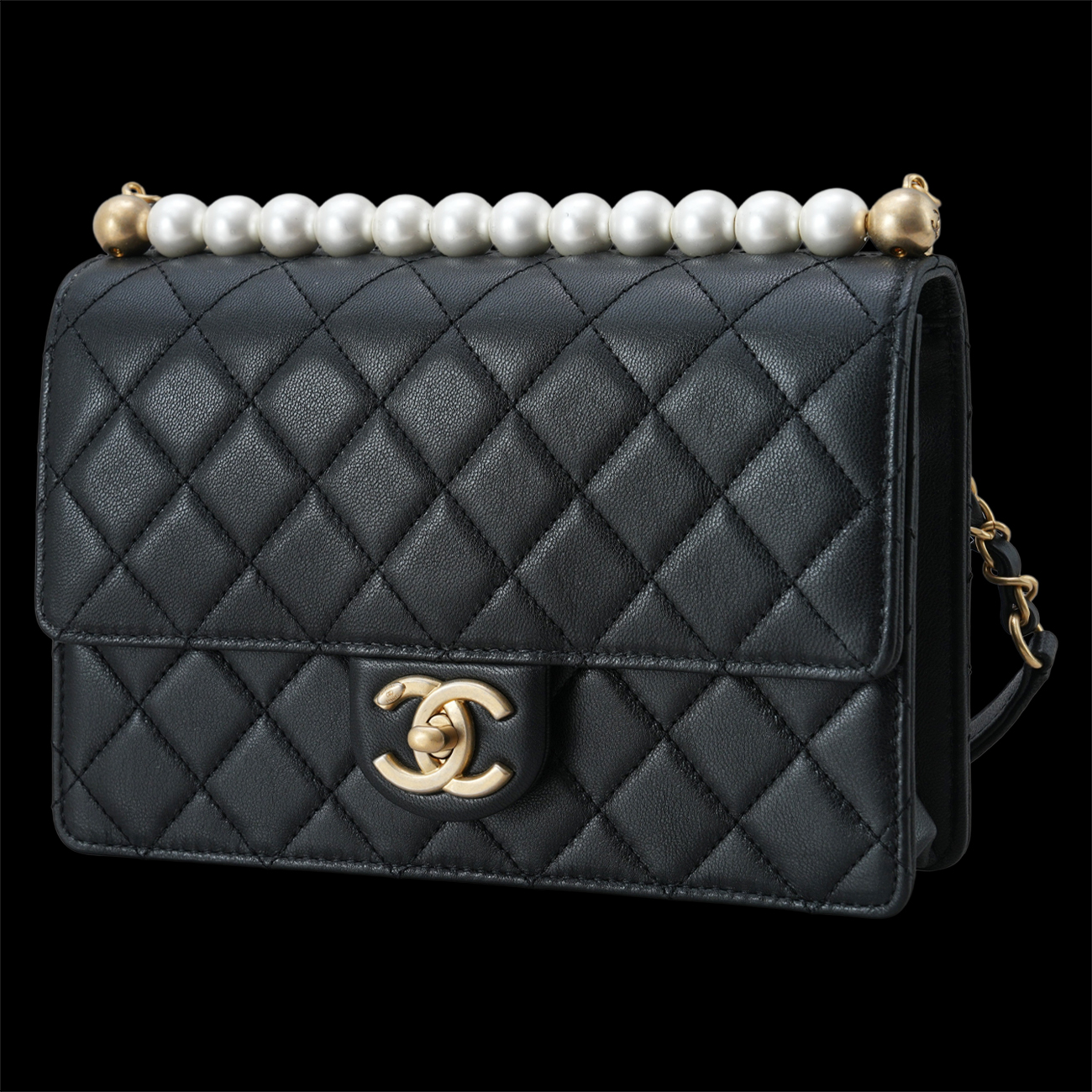 CHANEL(USED)샤넬 AS0585 시즌 진주 탑 펄 체인 플랩백