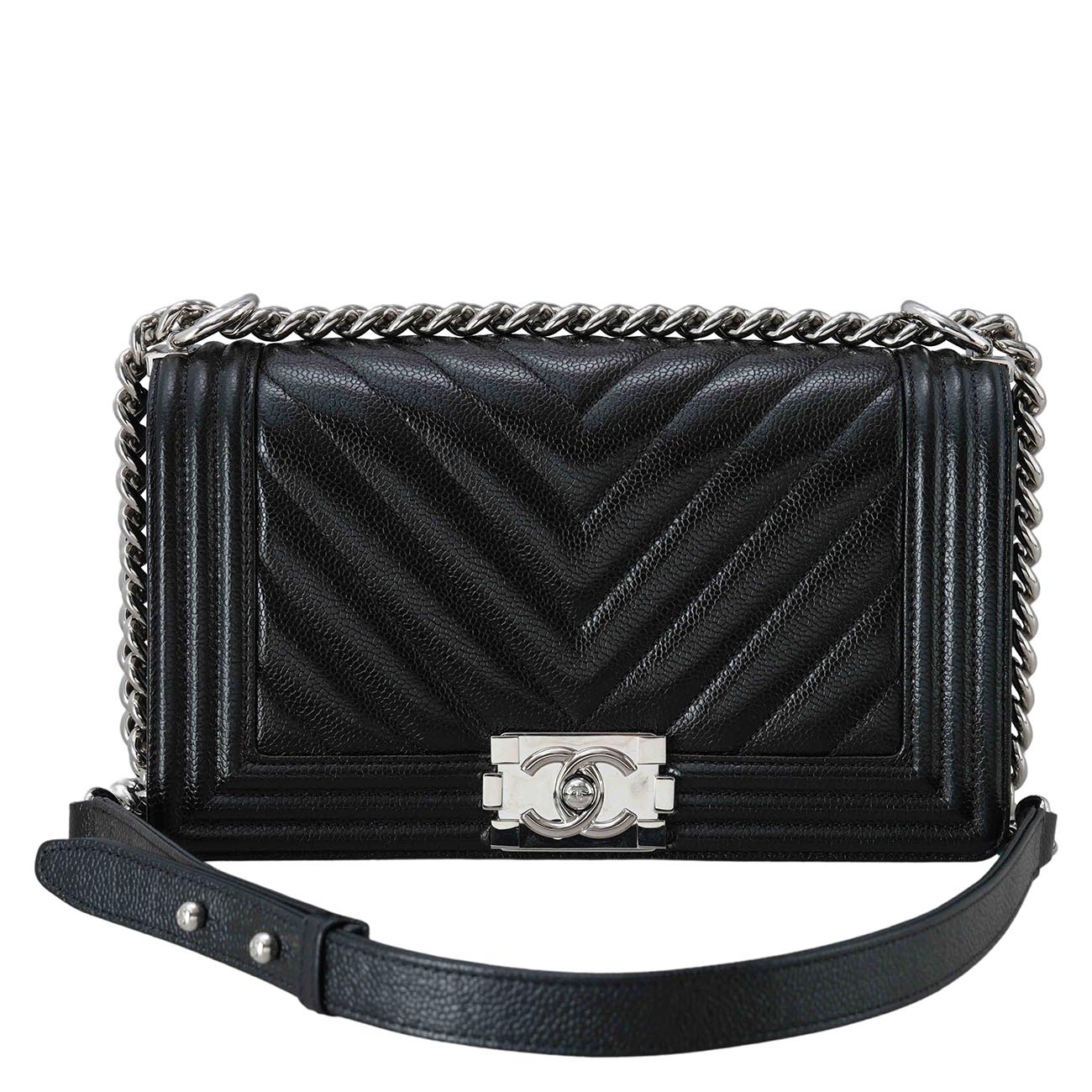 CHANEL(USED)샤넬 A67086 쉐브론 보이샤넬 미듐 플랩백