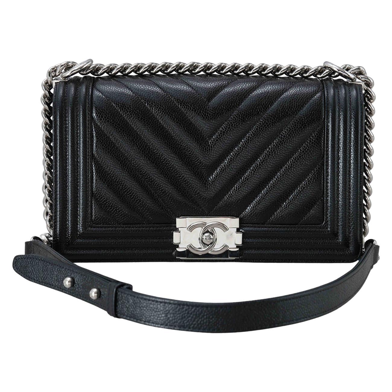 CHANEL(USED)샤넬 A67086 쉐브론 보이샤넬 미듐 플랩백