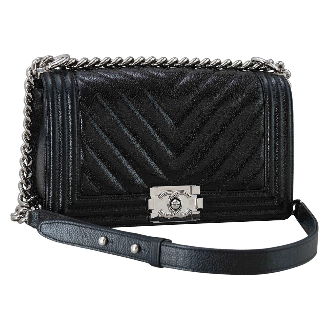 CHANEL(USED)샤넬 A67086 쉐브론 보이샤넬 미듐 플랩백