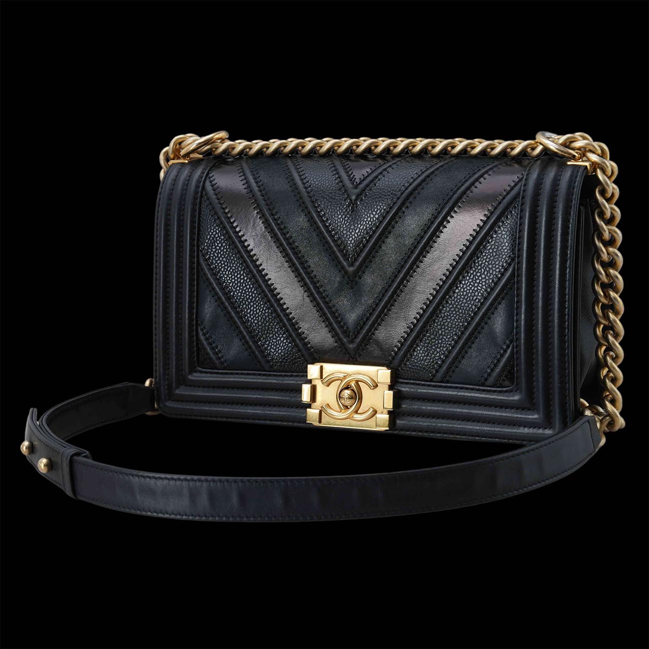 CHANEL(USED)샤넬 시즌 보이샤넬 미듐 플랩백