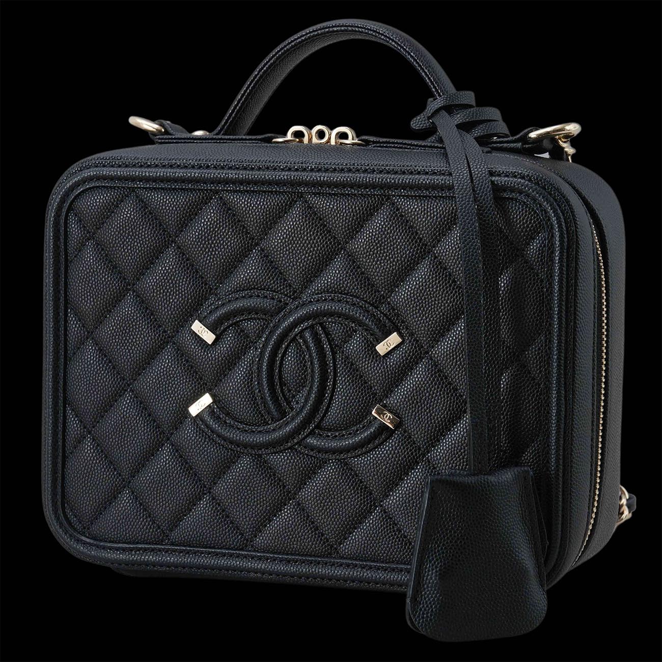CHANEL(USED)샤넬 캐비어 코스매틱 토트 겸 숄더백