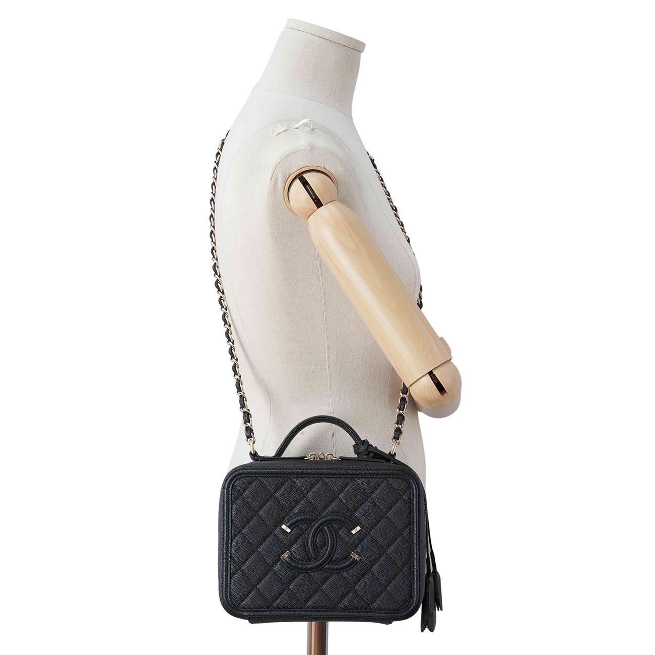 CHANEL(USED)샤넬 캐비어 코스매틱 토트 겸 숄더백