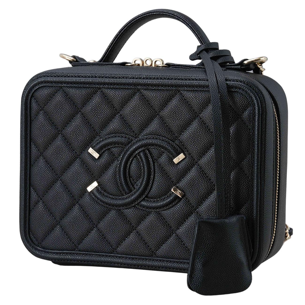 CHANEL(USED)샤넬 캐비어 코스매틱 토트 겸 숄더백