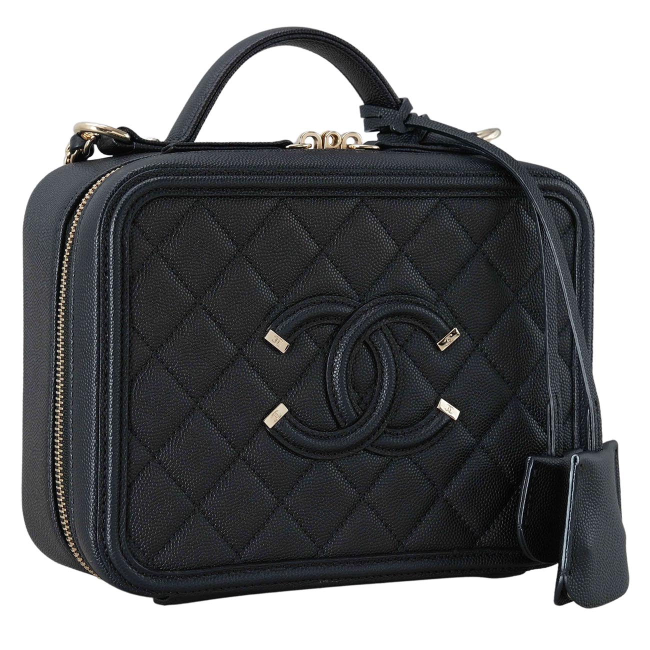 CHANEL(USED)샤넬 캐비어 코스매틱 토트 겸 숄더백