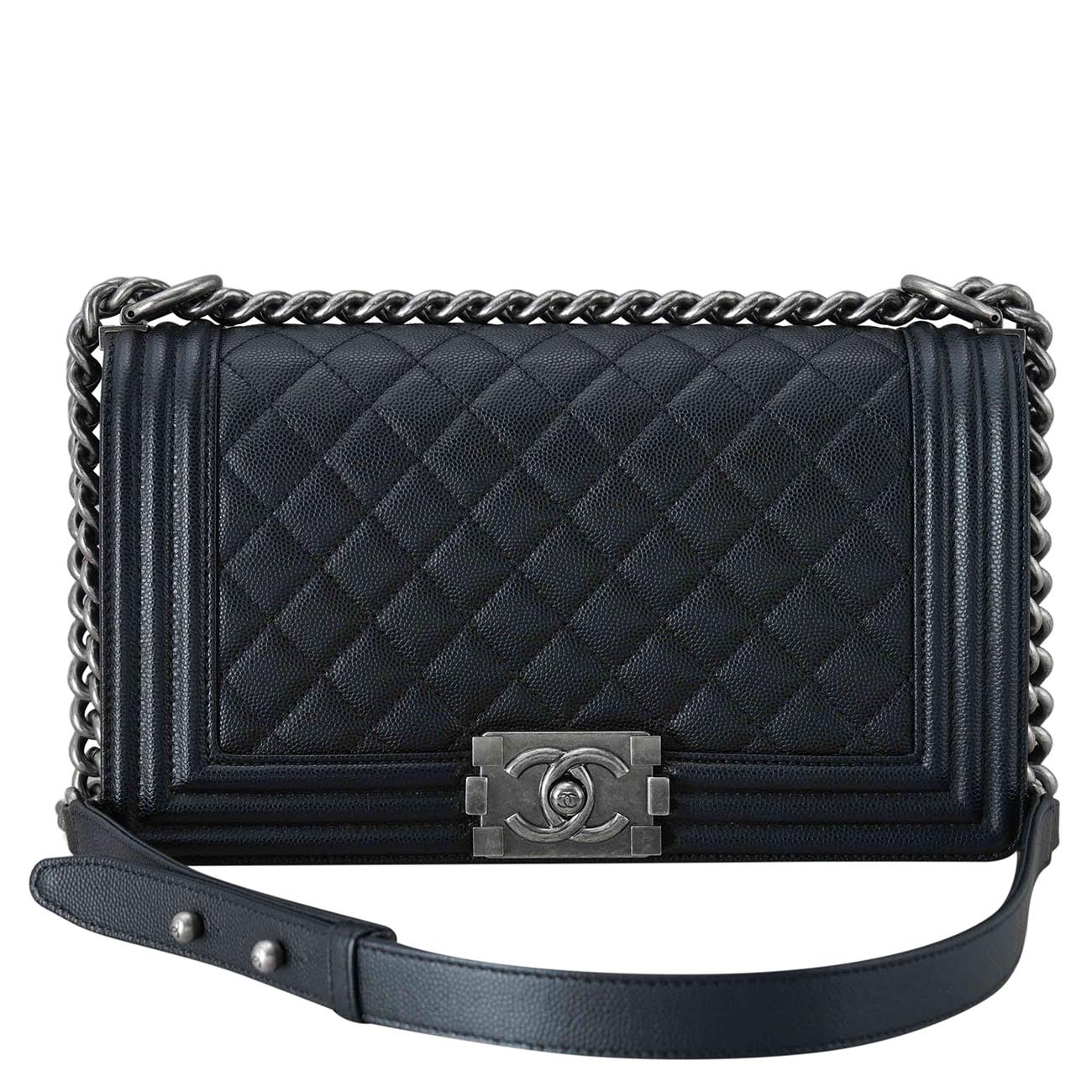 CHANEL(USED)샤넬 보이샤넬 캐비어 미듐 블랙