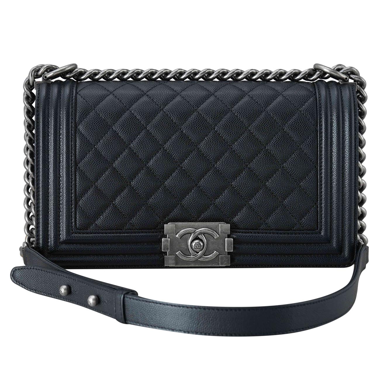 CHANEL(USED)샤넬 보이샤넬 캐비어 미듐 블랙