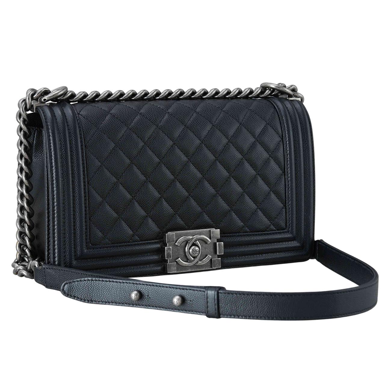 CHANEL(USED)샤넬 보이샤넬 캐비어 미듐 블랙