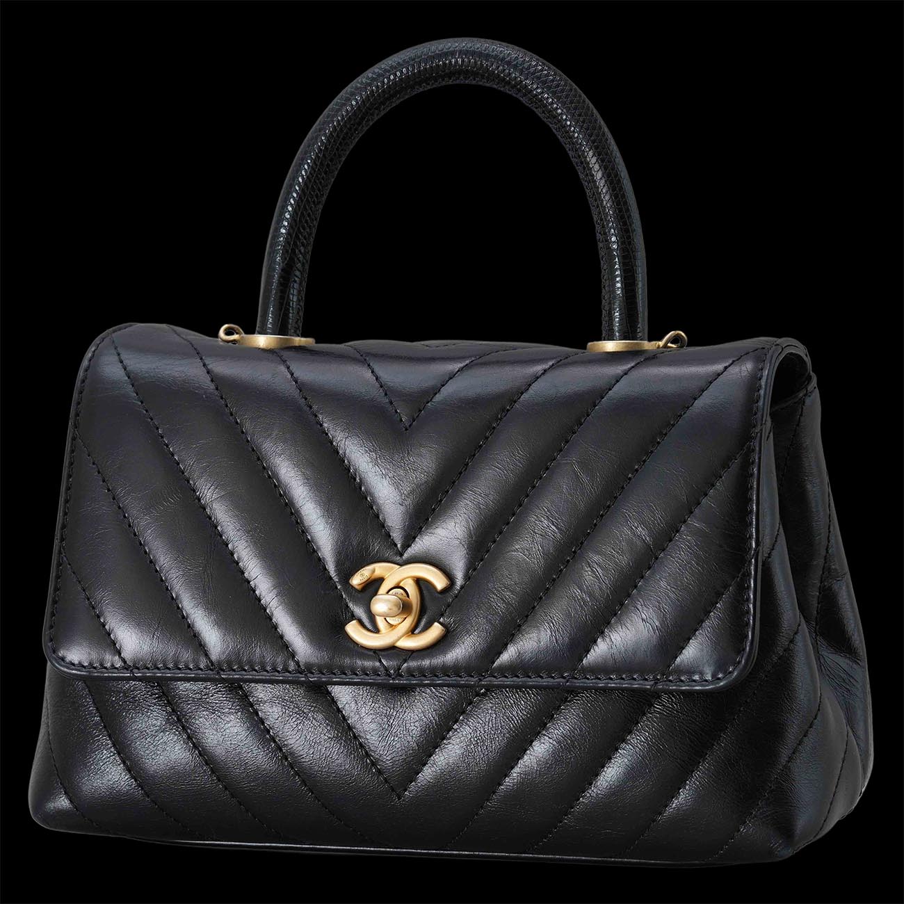 CHANEL(USED)샤넬 쉐브론 코코핸들 스몰