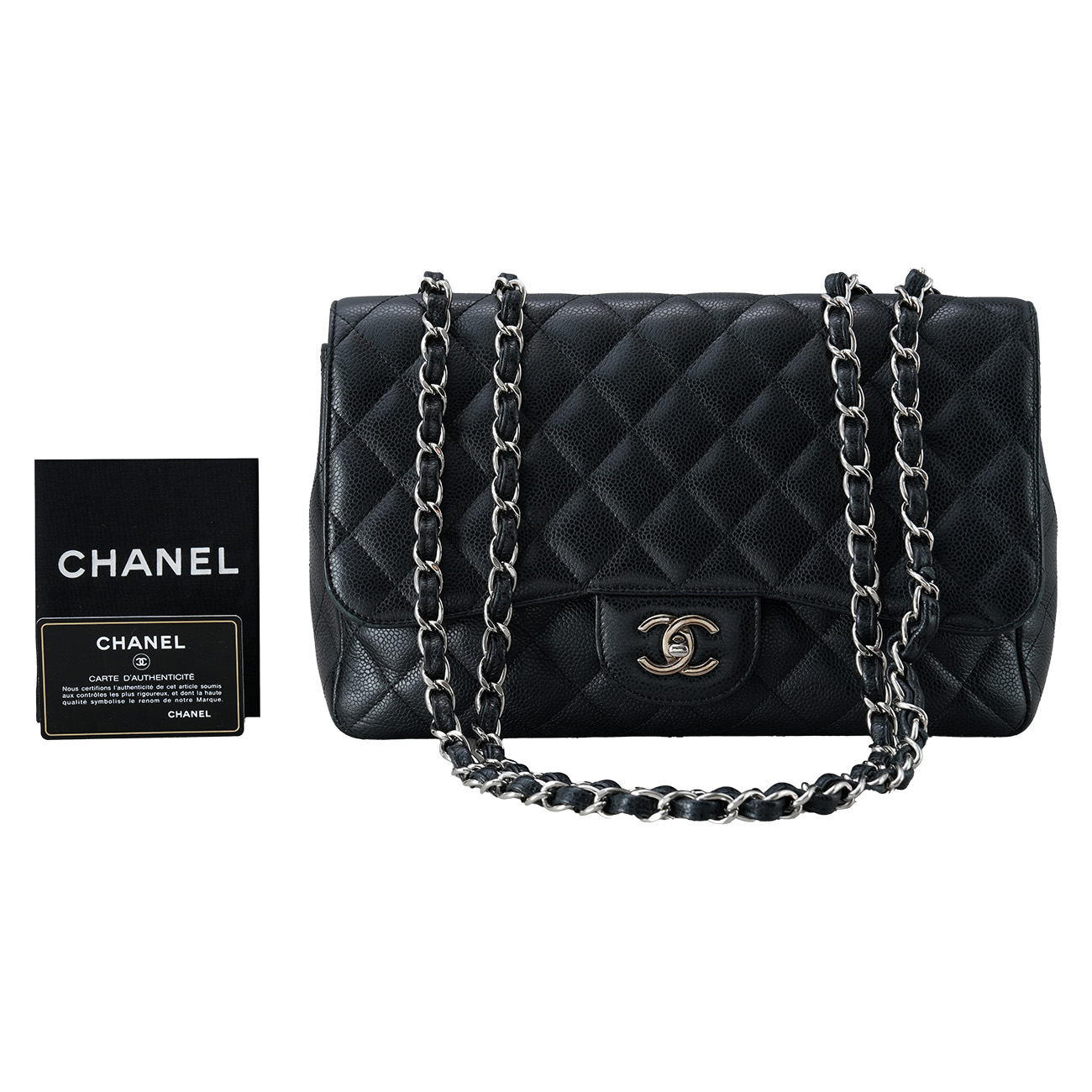 CHANEL(USED)샤넬 캐비어 클래식 점보 원플랩백