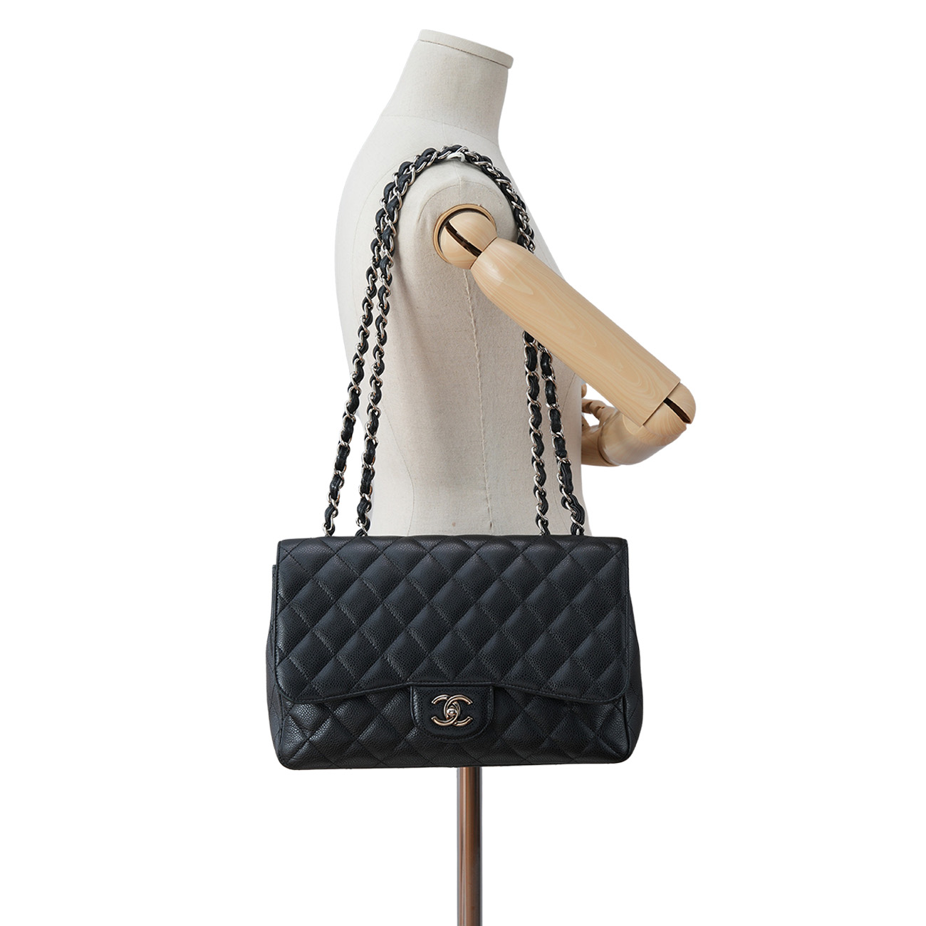 CHANEL(USED)샤넬 캐비어 클래식 점보 원플랩백