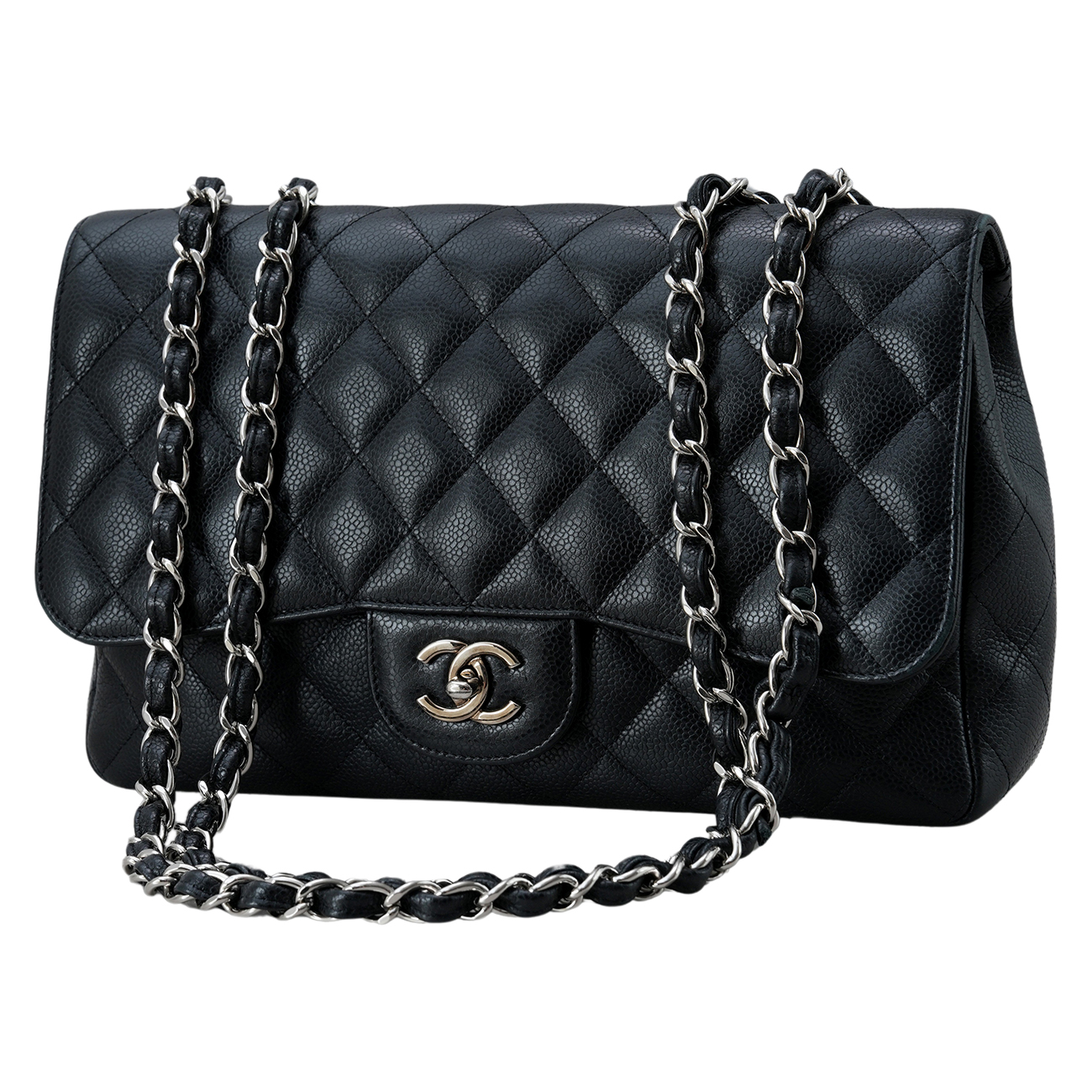 CHANEL(USED)샤넬 캐비어 클래식 점보 원플랩백