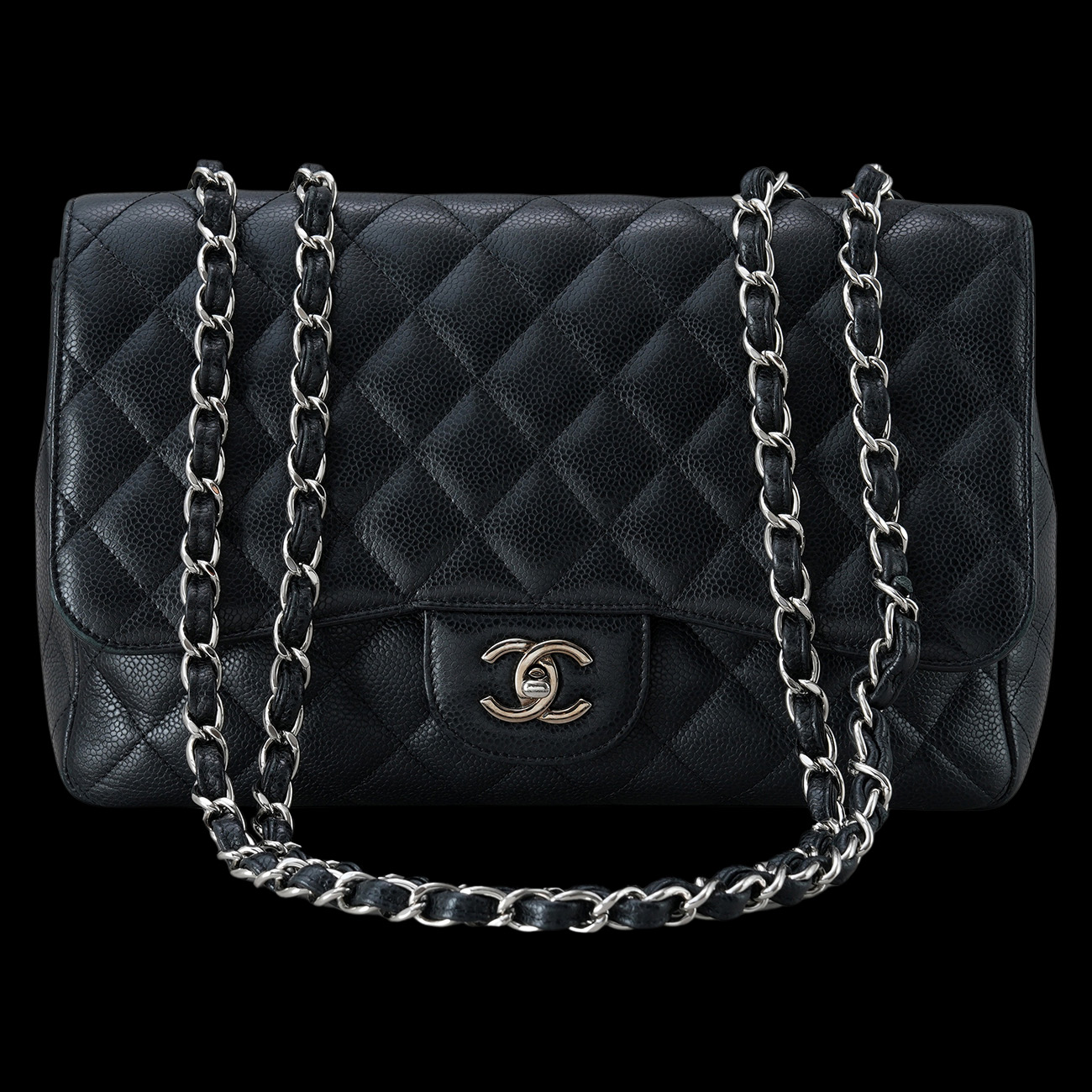 CHANEL(USED)샤넬 캐비어 클래식 점보 원플랩백