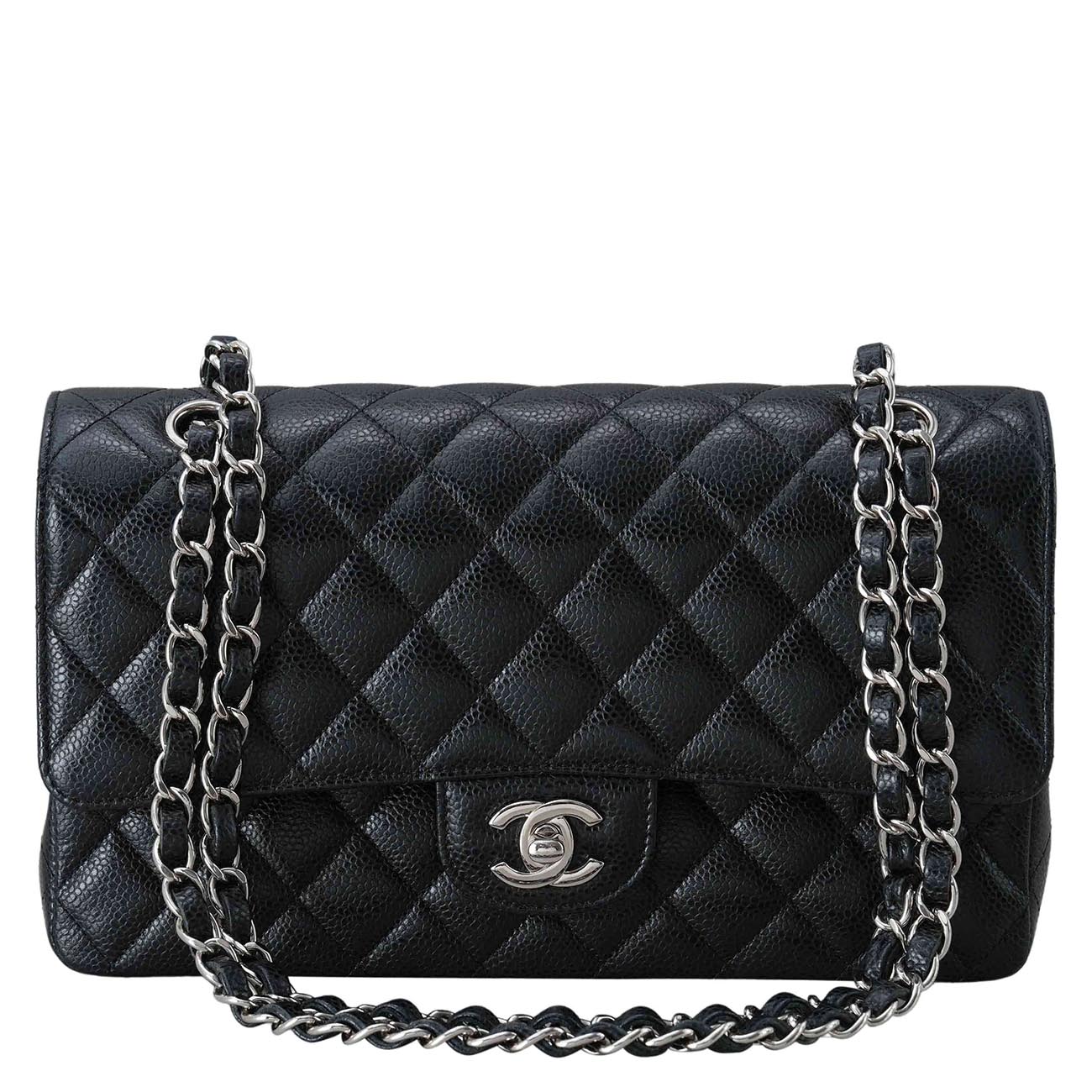 CHANEL(USED)샤넬 A01112 캐비어 클래식 미듐 플랩백
