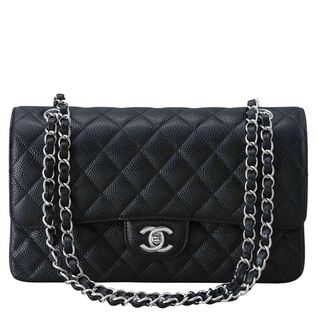 CHANEL(USED)샤넬 A01112 캐비어 클래식 미듐 플랩백