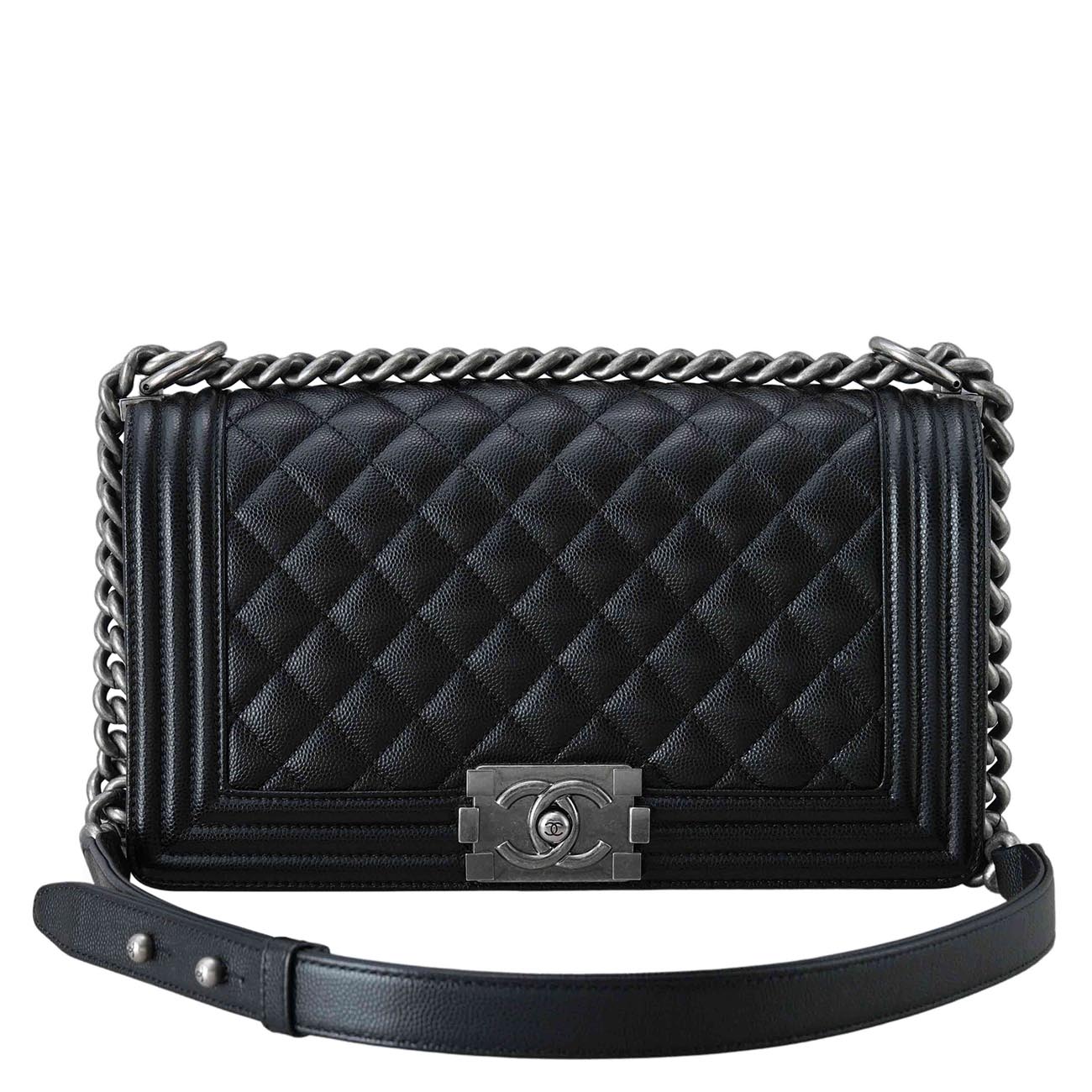 CHANEL(USED)샤넬 캐비어 보이샤넬 미듐 플랩백