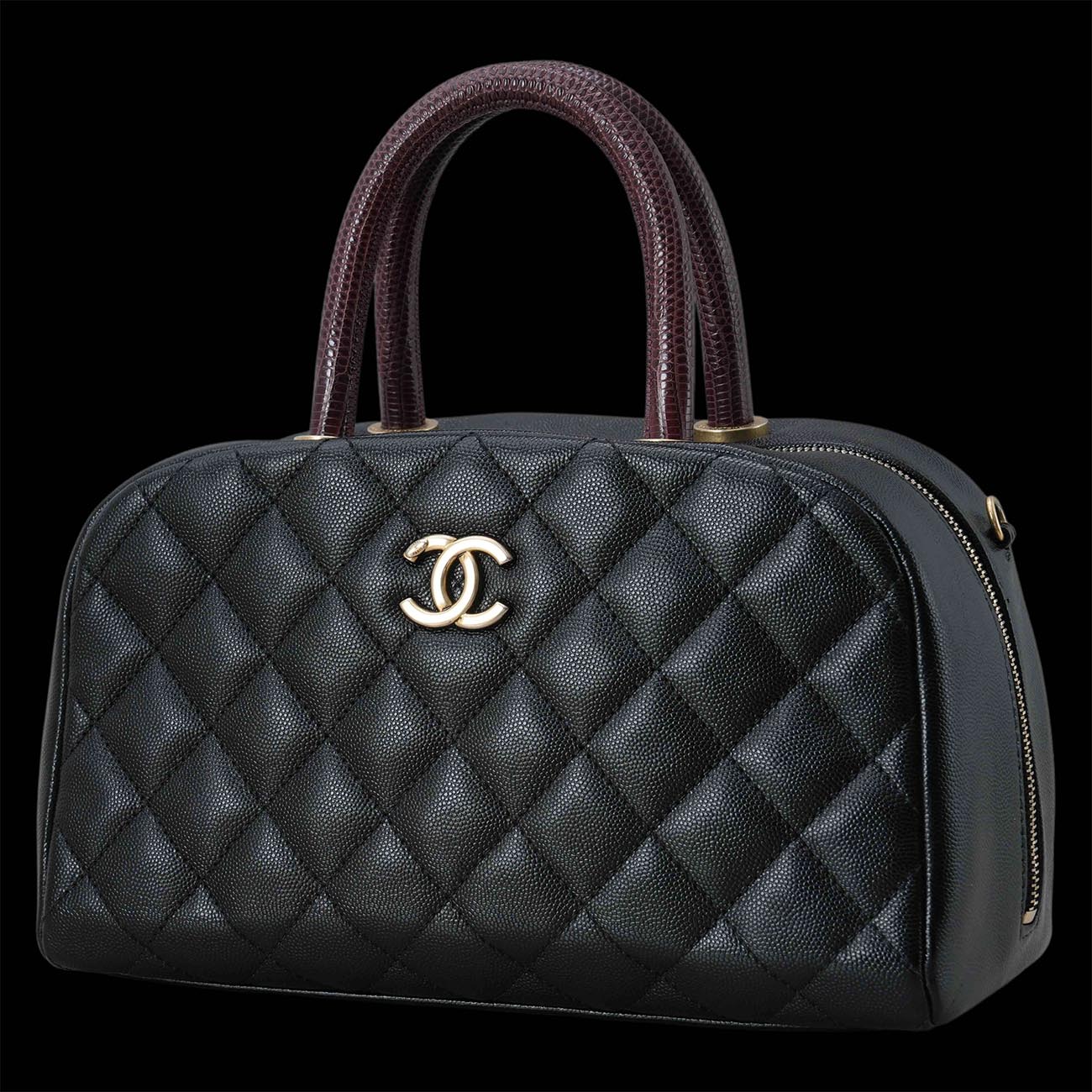 CHANEL(USED)샤넬 캐비어 시즌 탑핸들 볼링백