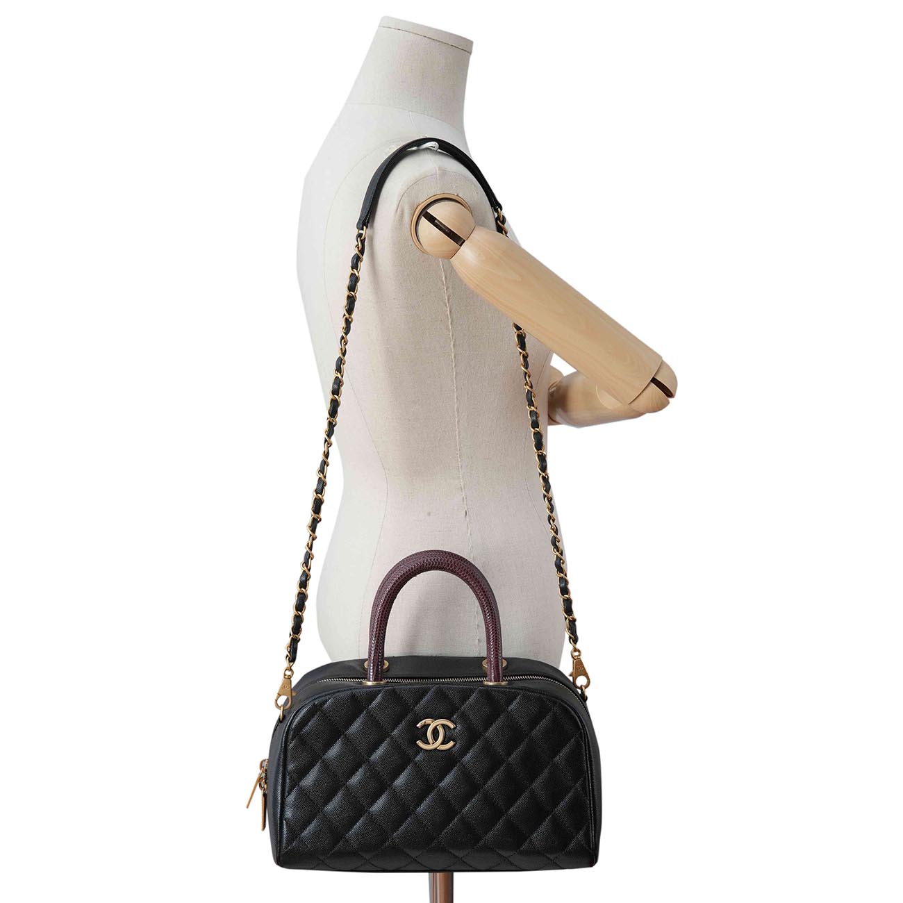 CHANEL(USED)샤넬 캐비어 시즌 탑핸들 볼링백