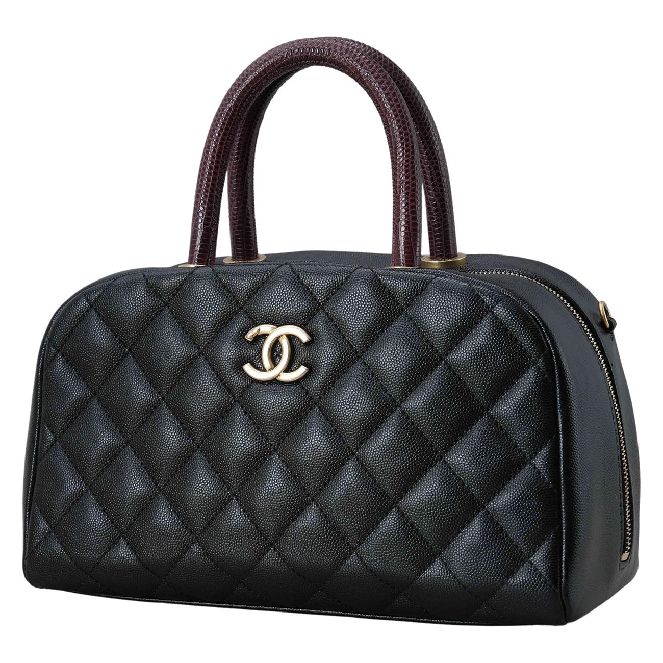 CHANEL(USED)샤넬 캐비어 시즌 탑핸들 볼링백