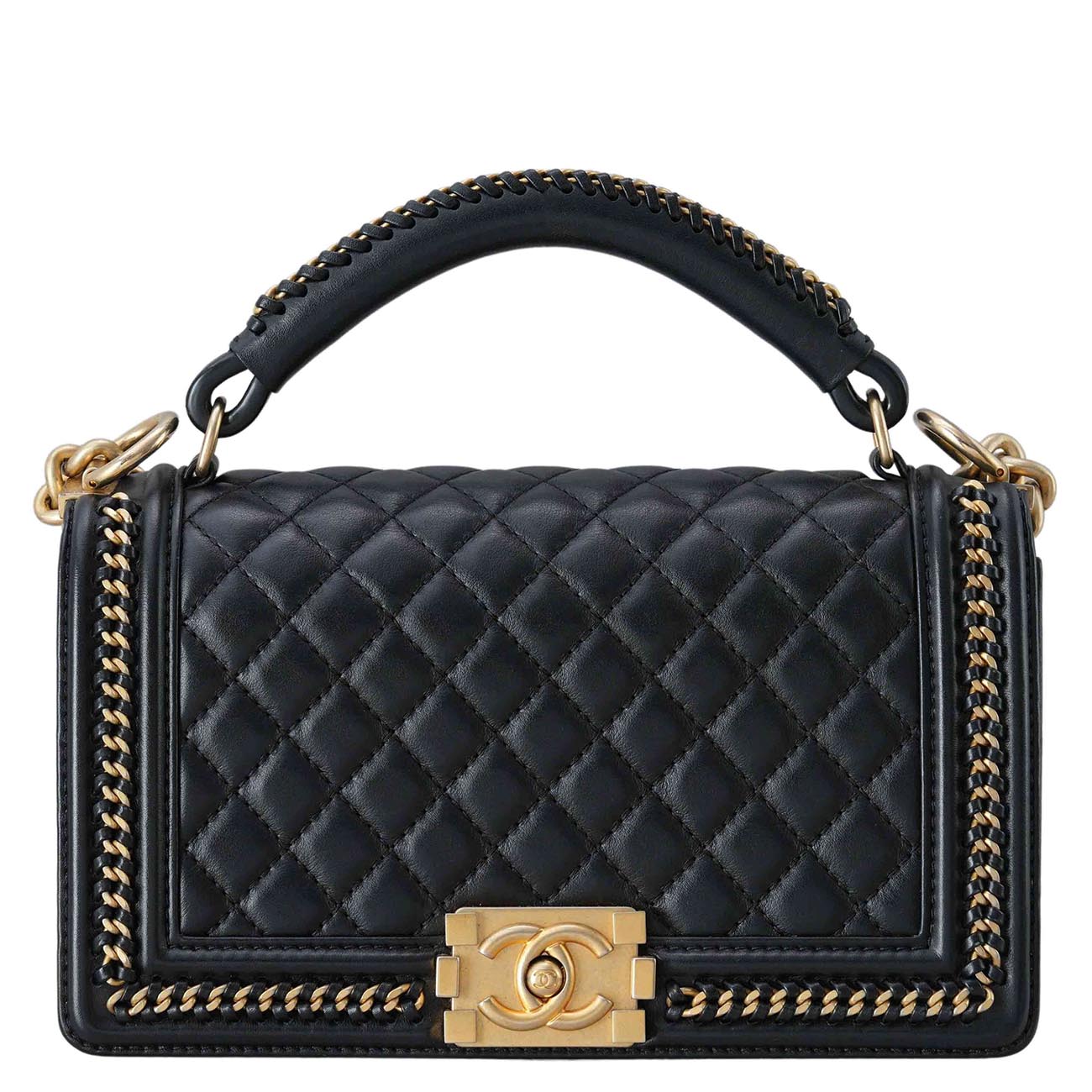 CHANEL(USED)샤넬 시즌 탑핸들 보이샤넬 미듐 플랩백