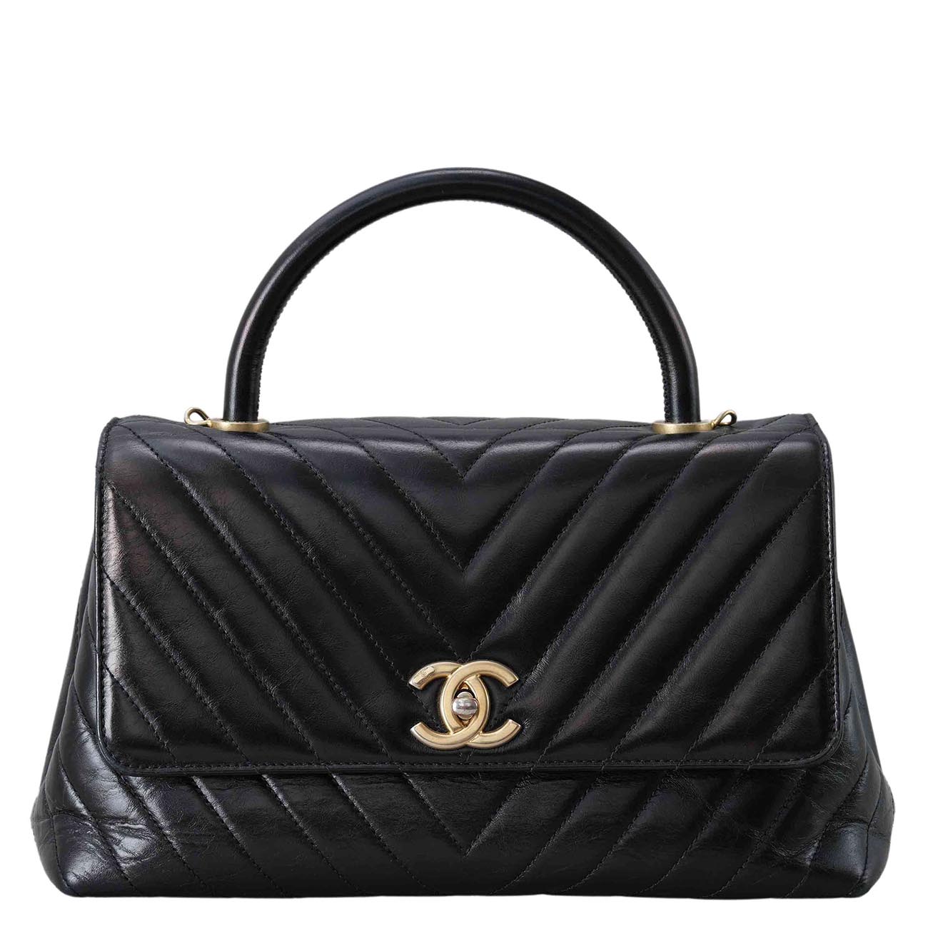 CHANEL(USED)샤넬 쉐브론 코코핸들 미듐