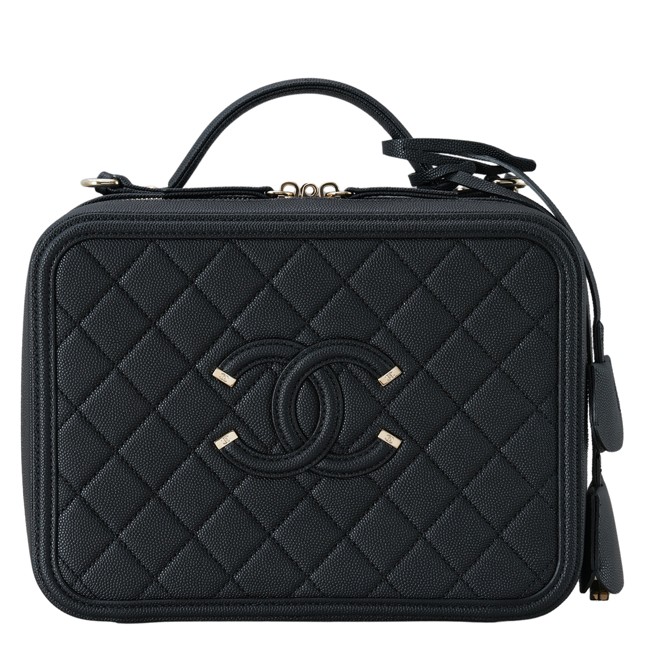 CHANEL(USED)샤넬 A93344 캐비어 코스매틱 라지 케이스