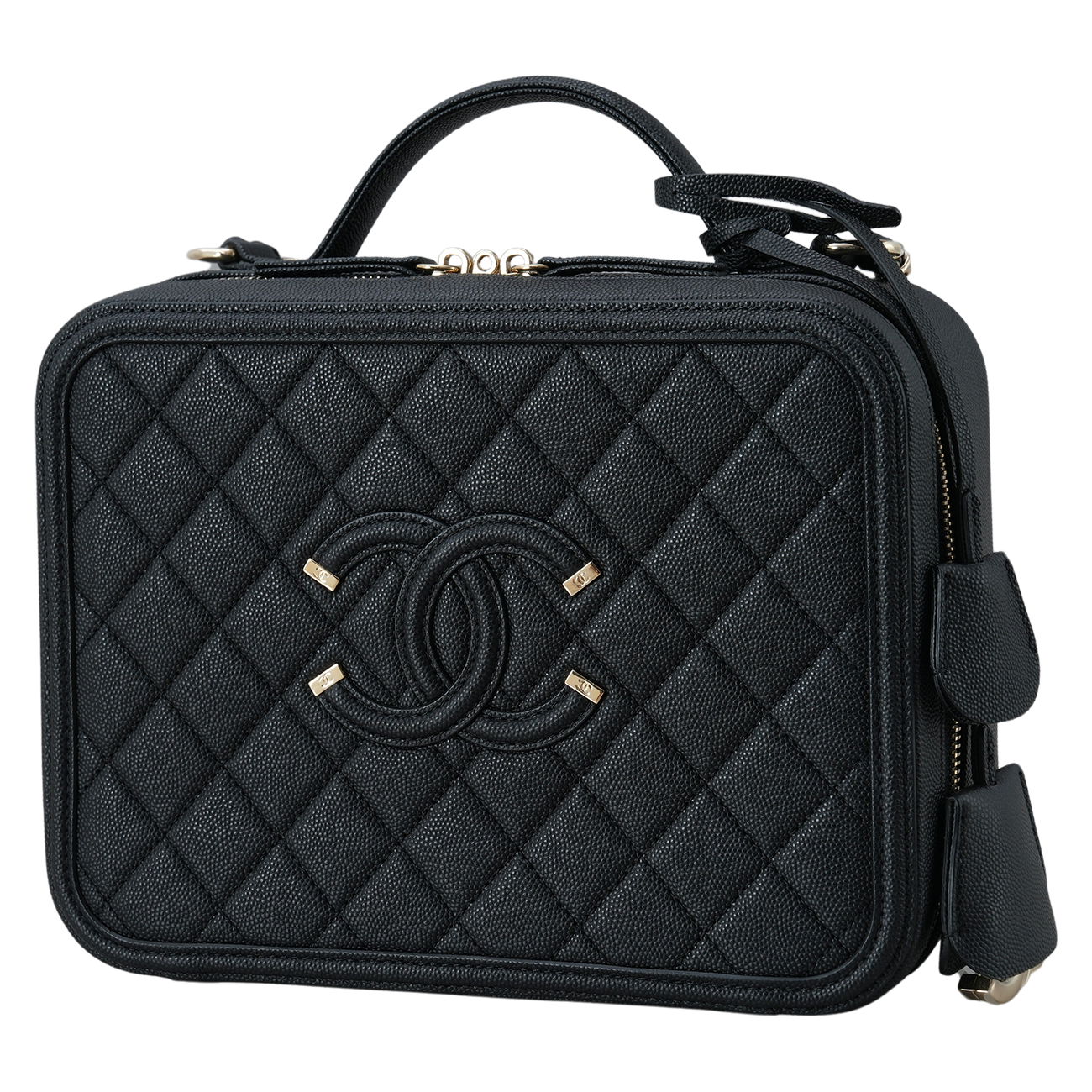CHANEL(USED)샤넬 A93344 캐비어 코스매틱 라지 케이스
