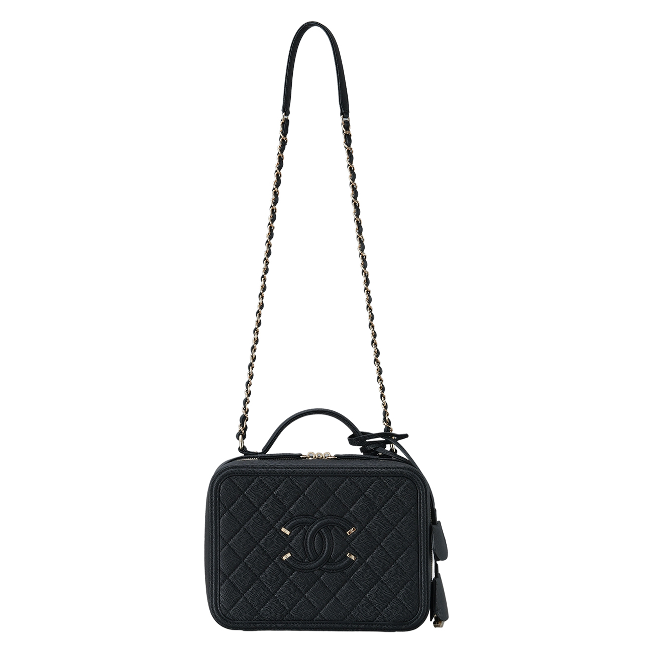 CHANEL(USED)샤넬 A93344 캐비어 코스매틱 라지 케이스