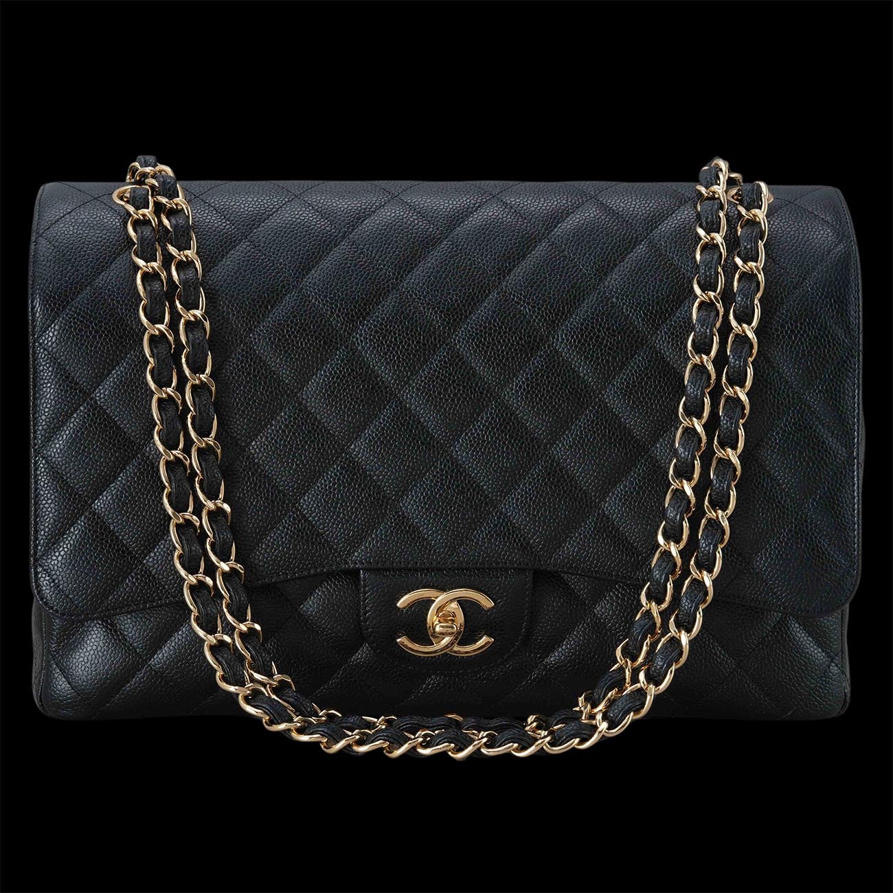 CHANEL(USED)샤넬 클래식 캐비어 맥시