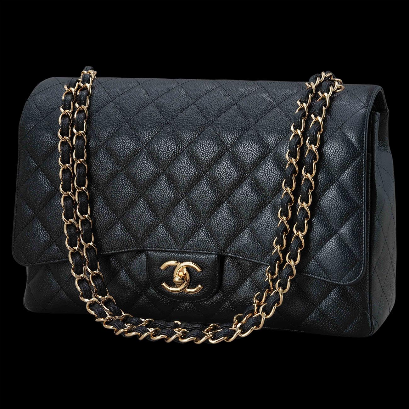 CHANEL(USED)샤넬 클래식 캐비어 맥시