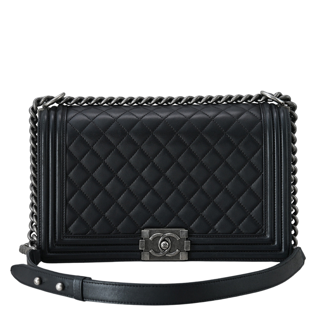 CHANEL(USED)샤넬 램스킨 보이샤넬 라지 플랩백