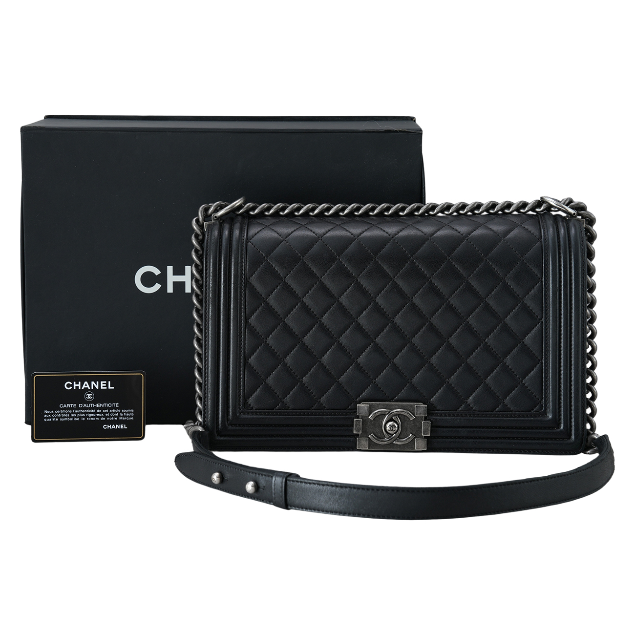 CHANEL(USED)샤넬 램스킨 보이샤넬 라지 플랩백